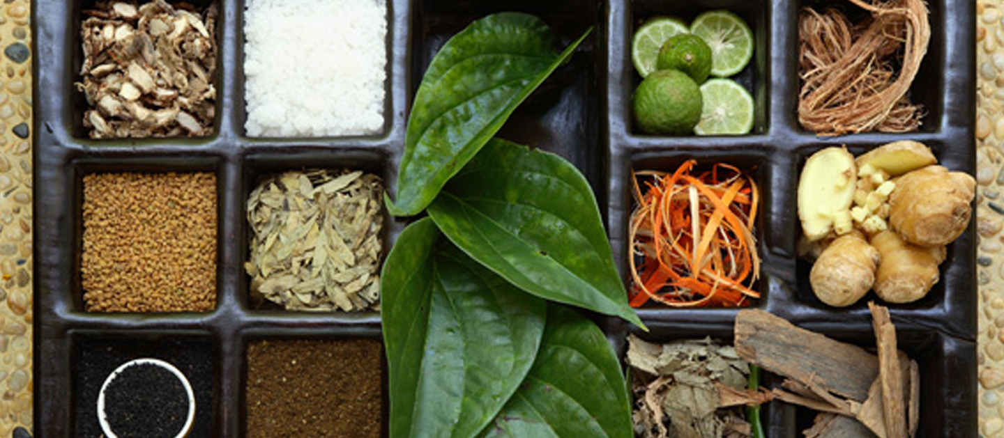 A variety of ingredients, herbs and fruit.